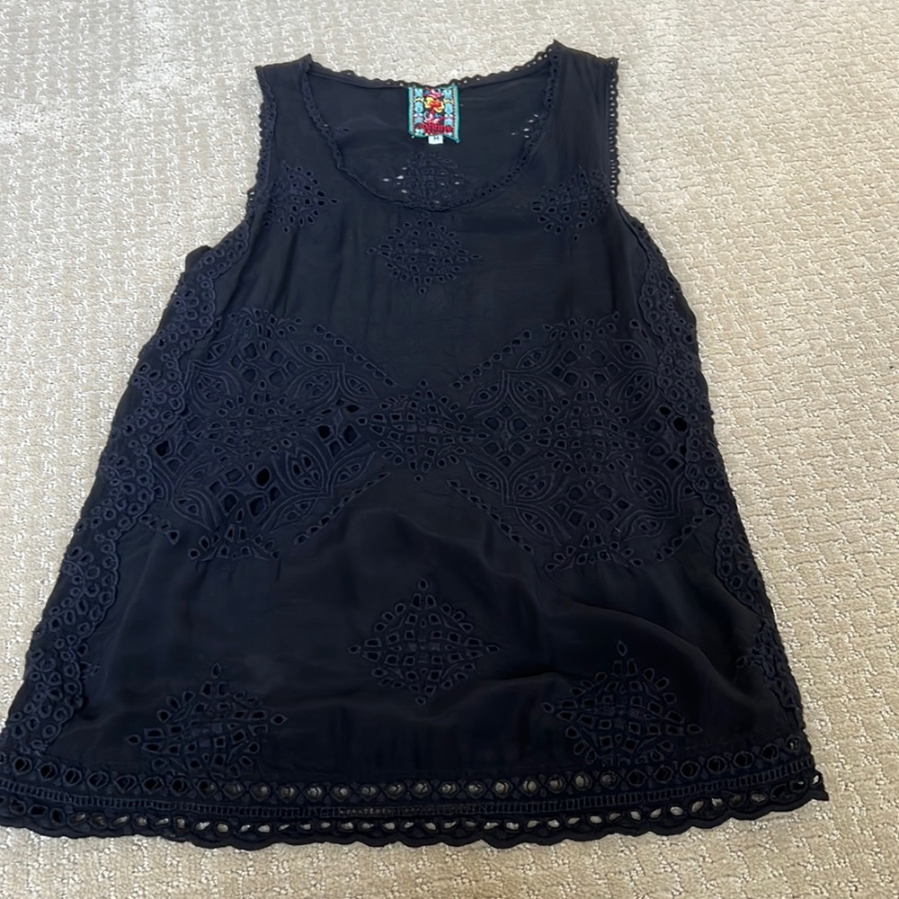 Johnny Was Black Tank Top Blouse